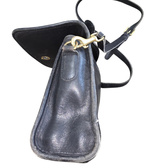 Coach Black Leather Crossbody Bag with Gold Accents - Picture 12 of 12